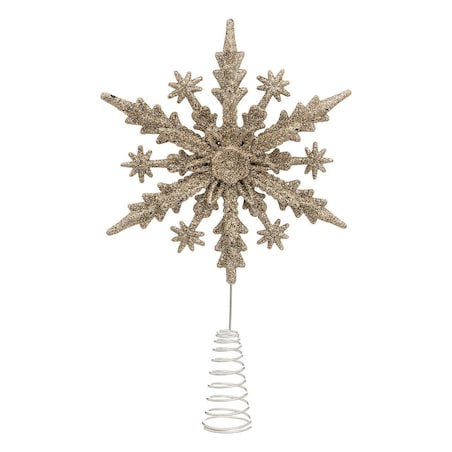 Czubek na choinkę, brokatowy płatek śniegu, 22 cm