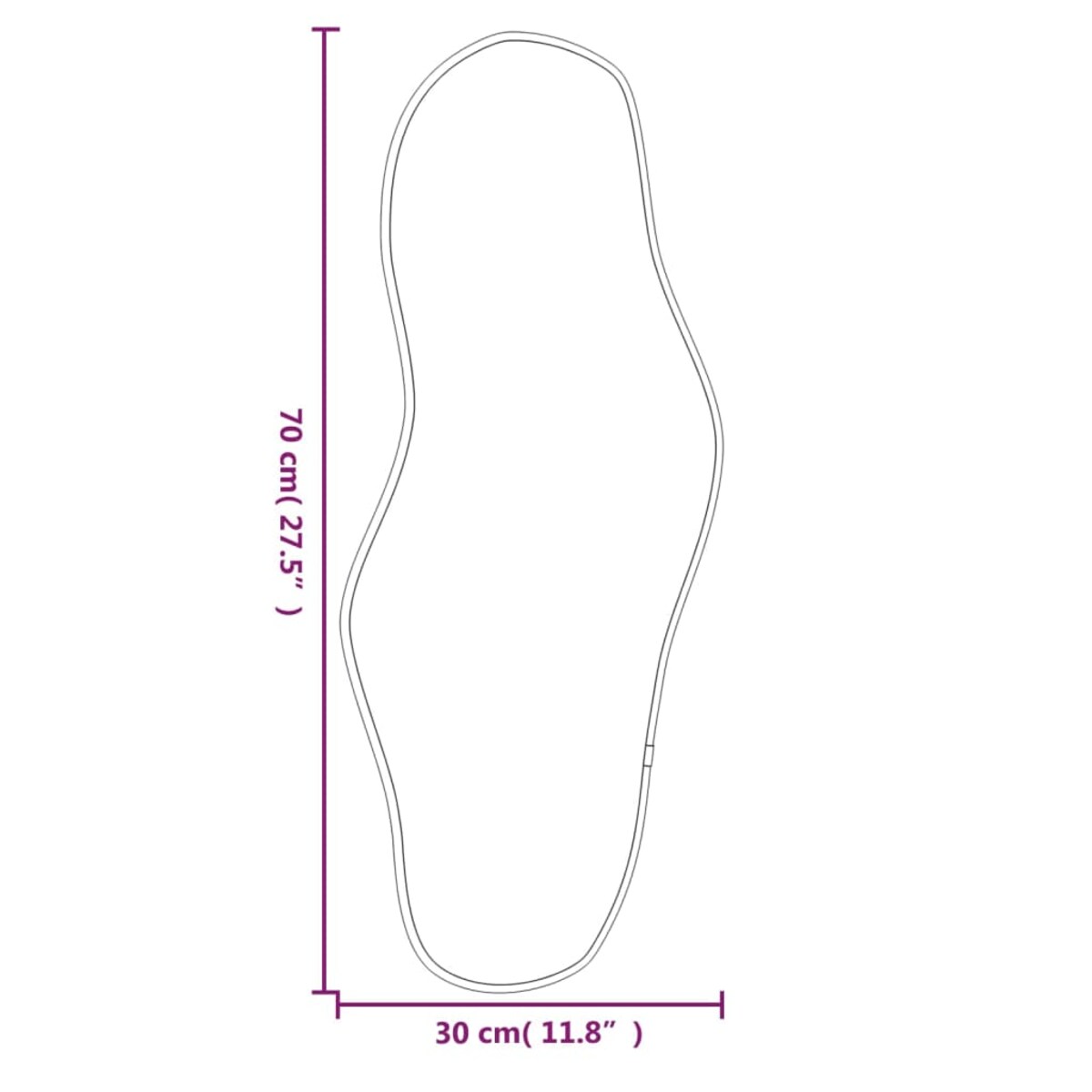 vidaXL Lustro ścienne, złote, 70x30 cm