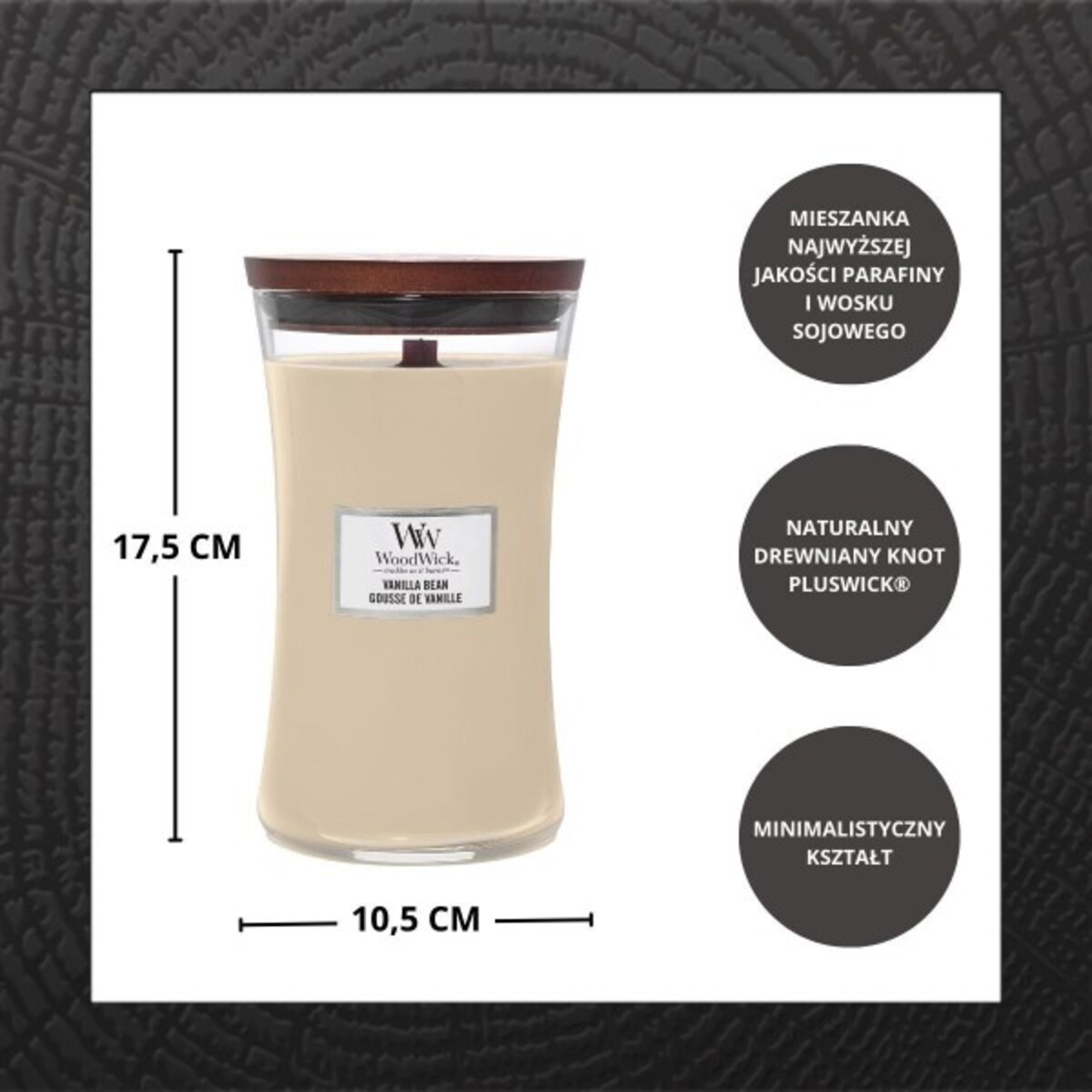 WoodWick świeca duża VANILLA BEAN