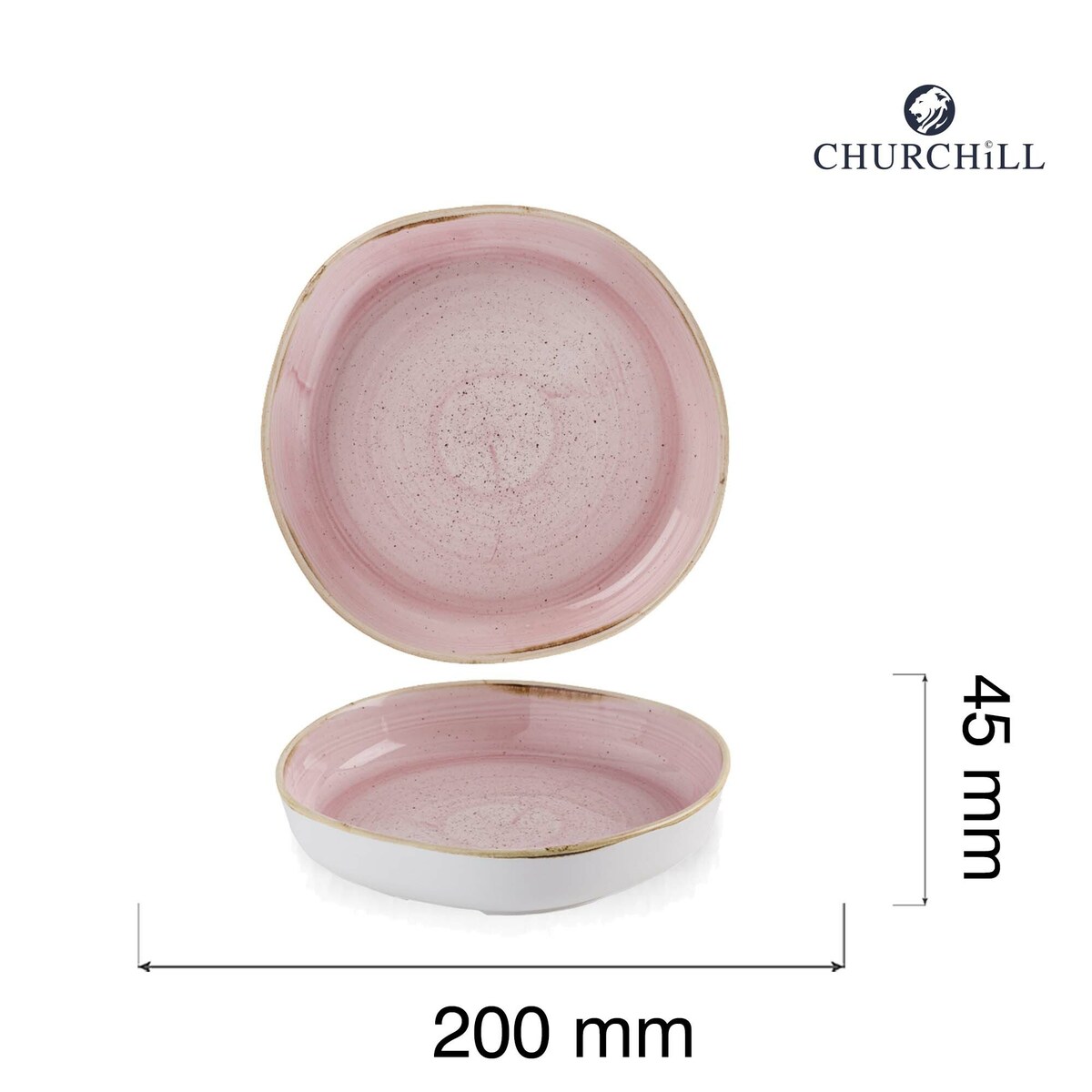 Talerz organiczny z wysokim rantem Stonecast Petal Pink, 200mm