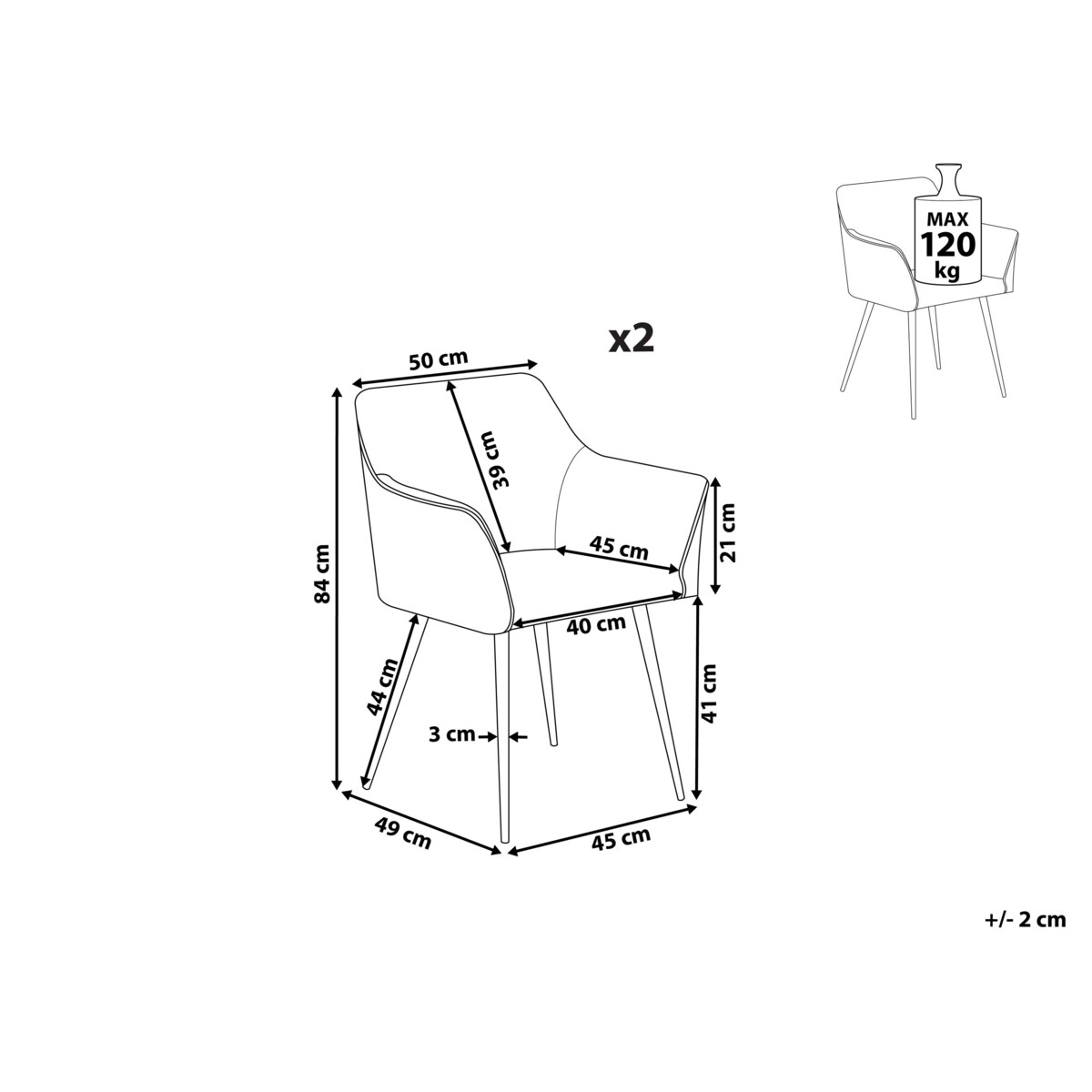 Zestaw 2 krzeseł do jadalni welurowy żółty JASMIN