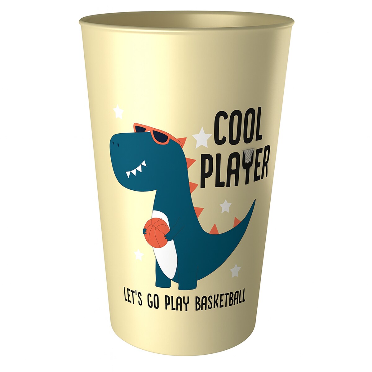 Kubek Dla Dziecka Dziecięcy 250 Ml Plastikowy Dino Beżowy