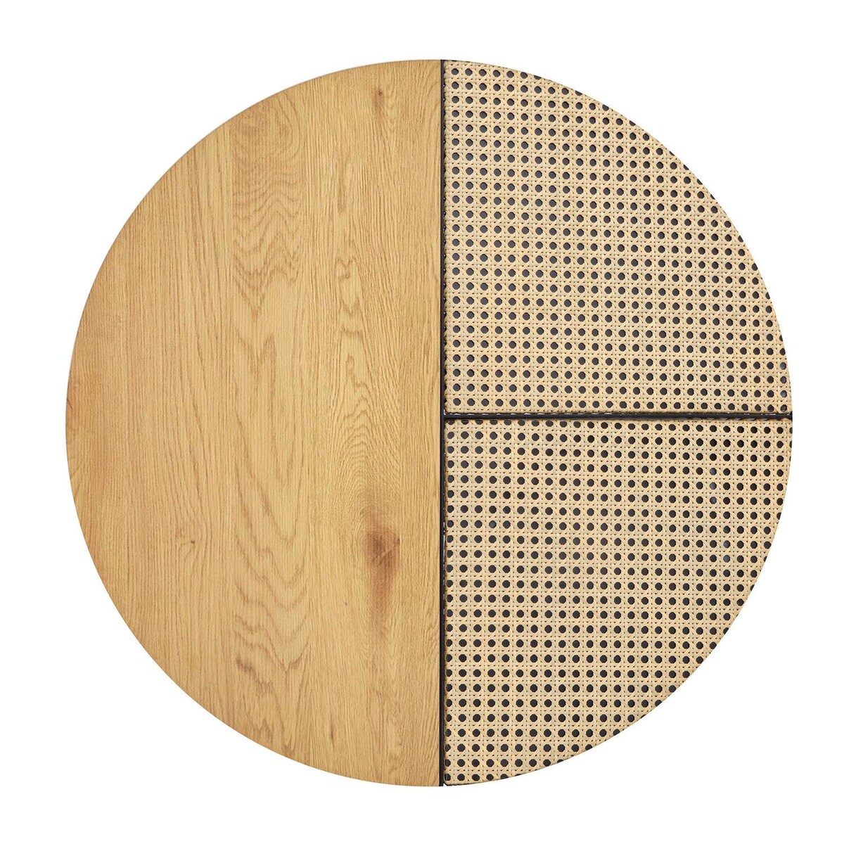 ZESTAW 2 STOLIKÓW Namiga RATTAN I METAL 70/36 i 50/30 cm