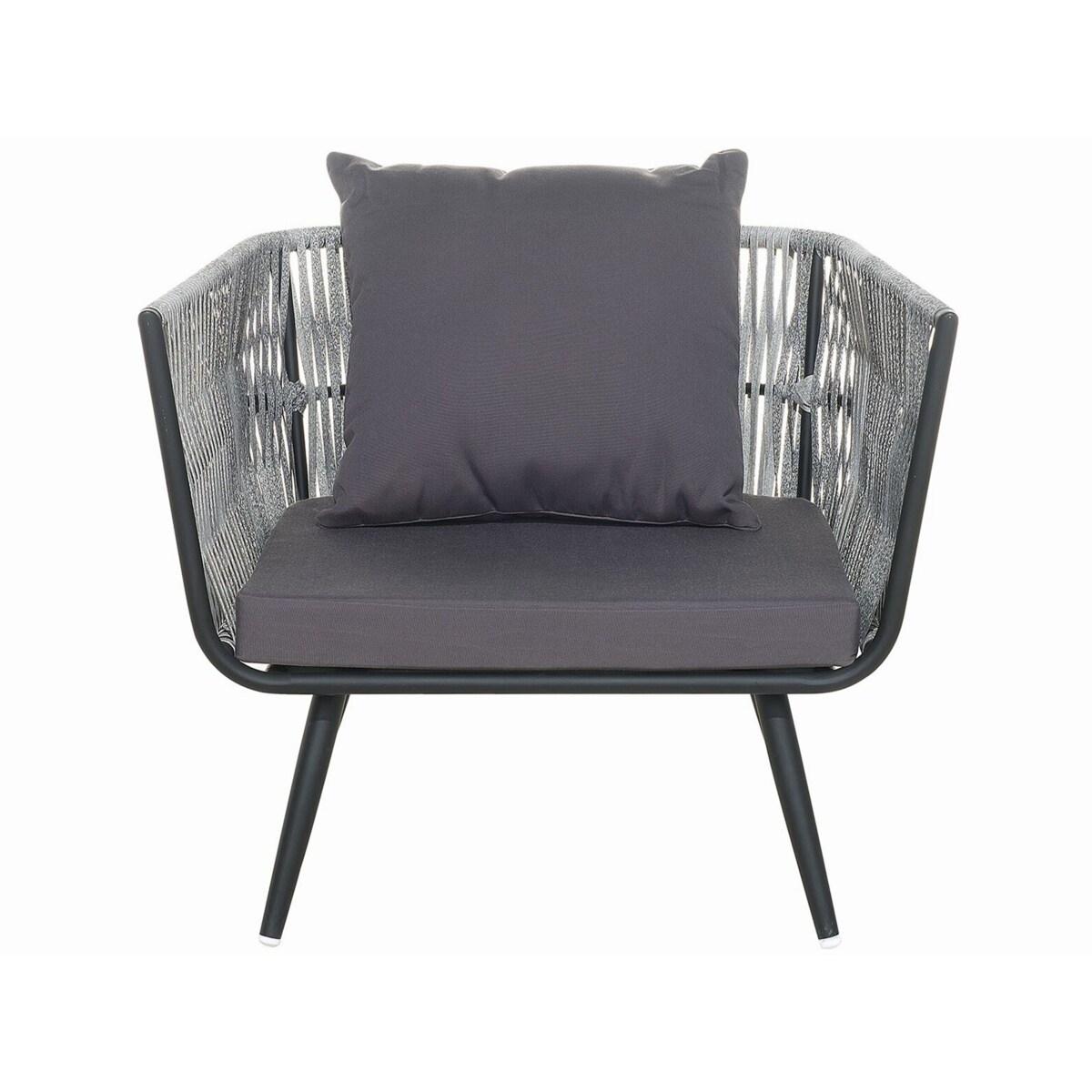 Zestaw ogrodowy z technorattanu 4-osobowy grafitowy RAGUSA