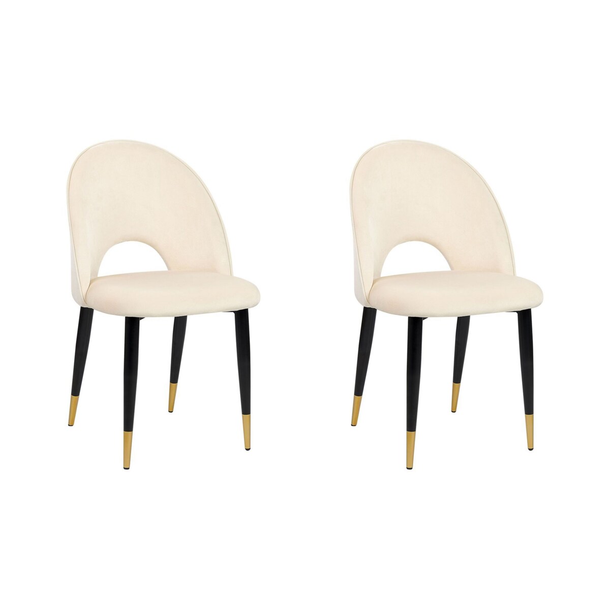 Zestaw 2 krzeseł do jadalni welurowy beżowy MAGALIA