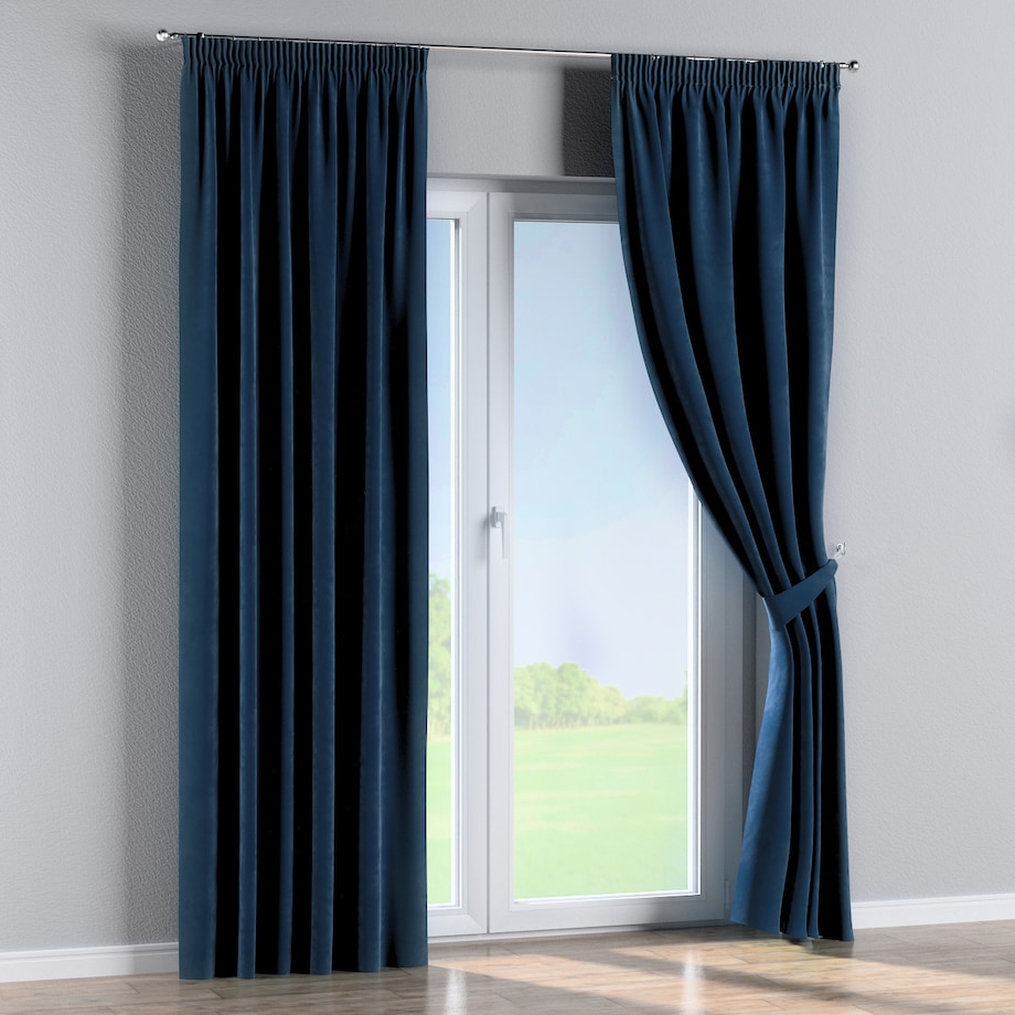 Zasłona na taśmie marszczącej 1 szt. 130x260 granat