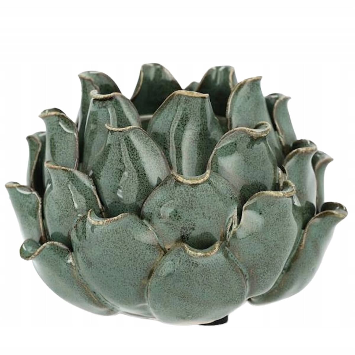 ŚWIECZNIK KANDELABR BOHO RETRO LOFT ZIELONY CERAMICZNY NA 1 ŚWIECĘ OZDOBA