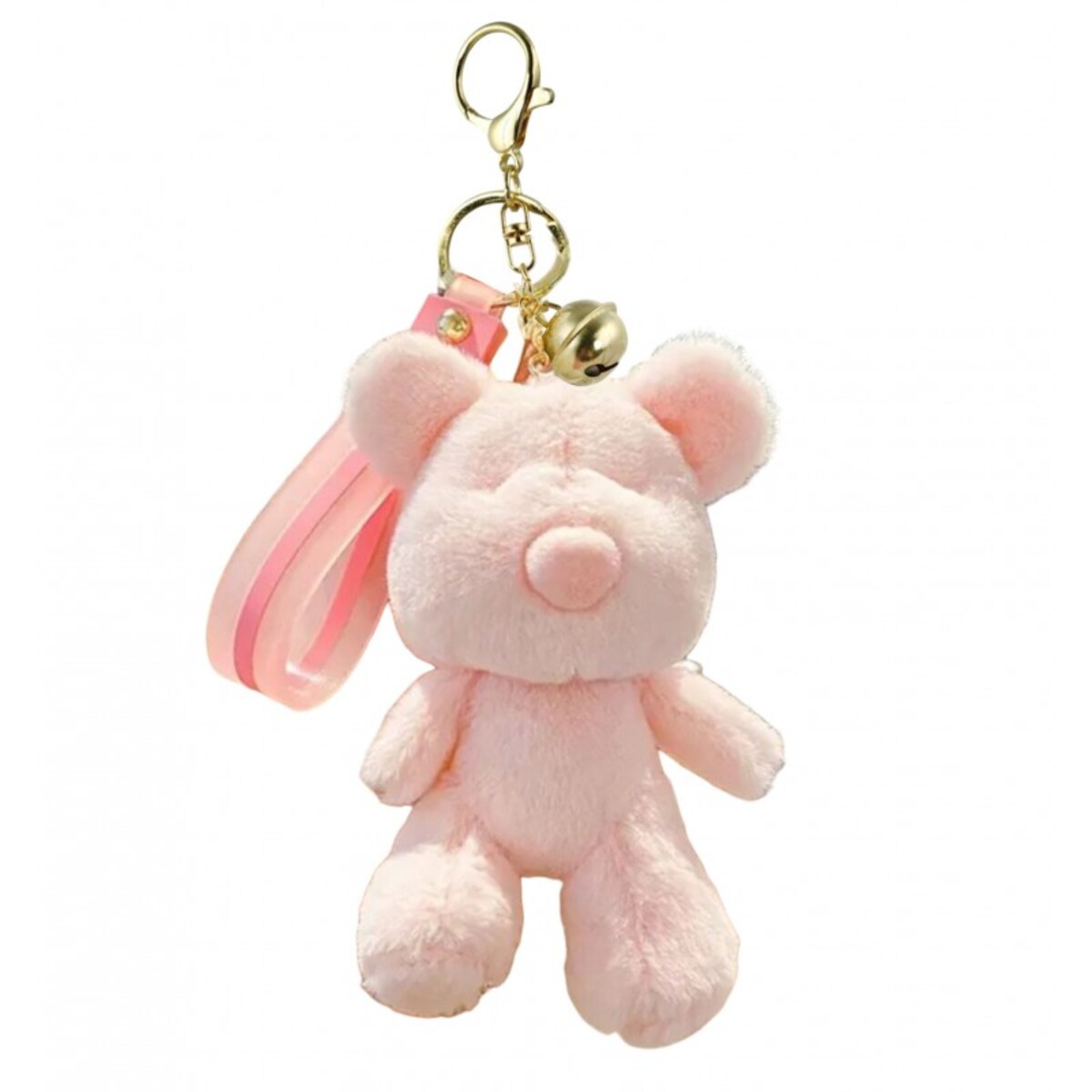 Brelok do kluczy puchaty MIŚ, pluszowy różowy BRL359R