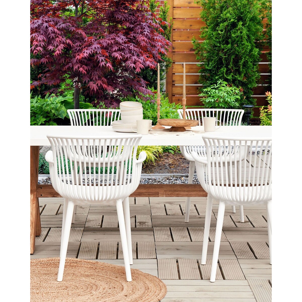 Zestaw 4 krzeseł do jadalni biały PESARO