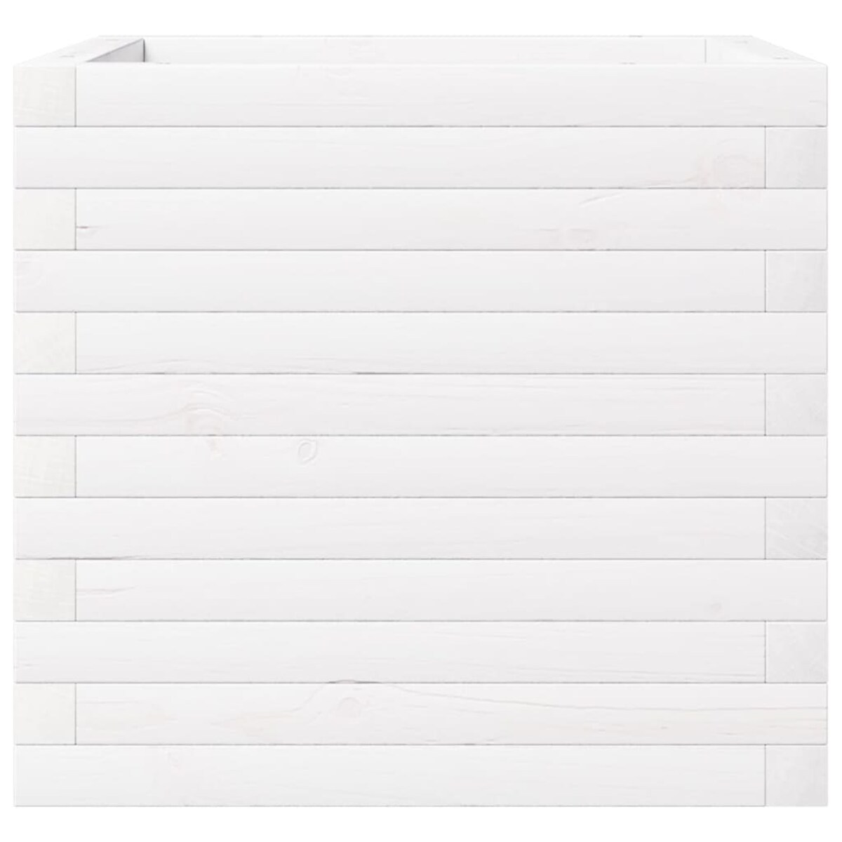 vidaXL Donica ogrodowa, biała, 50x50x46 cm, lite drewno sosnowe