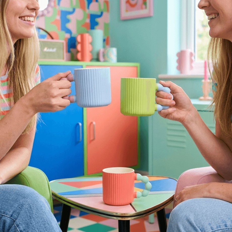 KUBEK PORCELANOWY NA KAWĘ HERBATĘ CZEKOLADĘ NIEBIESKI Z UCHWYTEM 300 ML PREZENT UPOMINEK DLA KOBIETY MAMY ŻONY BABCI DZIEWCZYNY KOLEŻANKI NIEJ