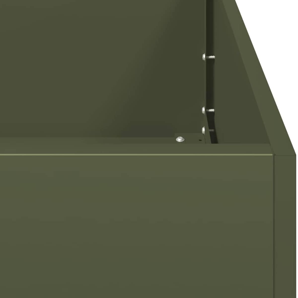 vidaXL Doniczka Oliwkowo-zielona 280x80x40 cm Stal