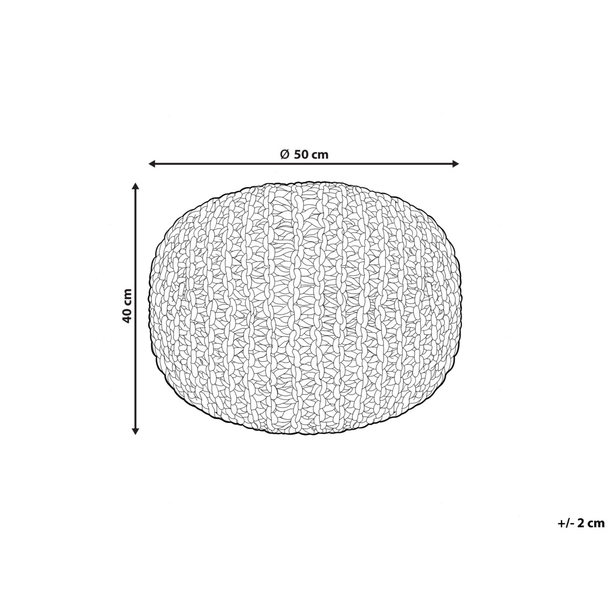 Puf DUKI Juta Brązowy 50 cm