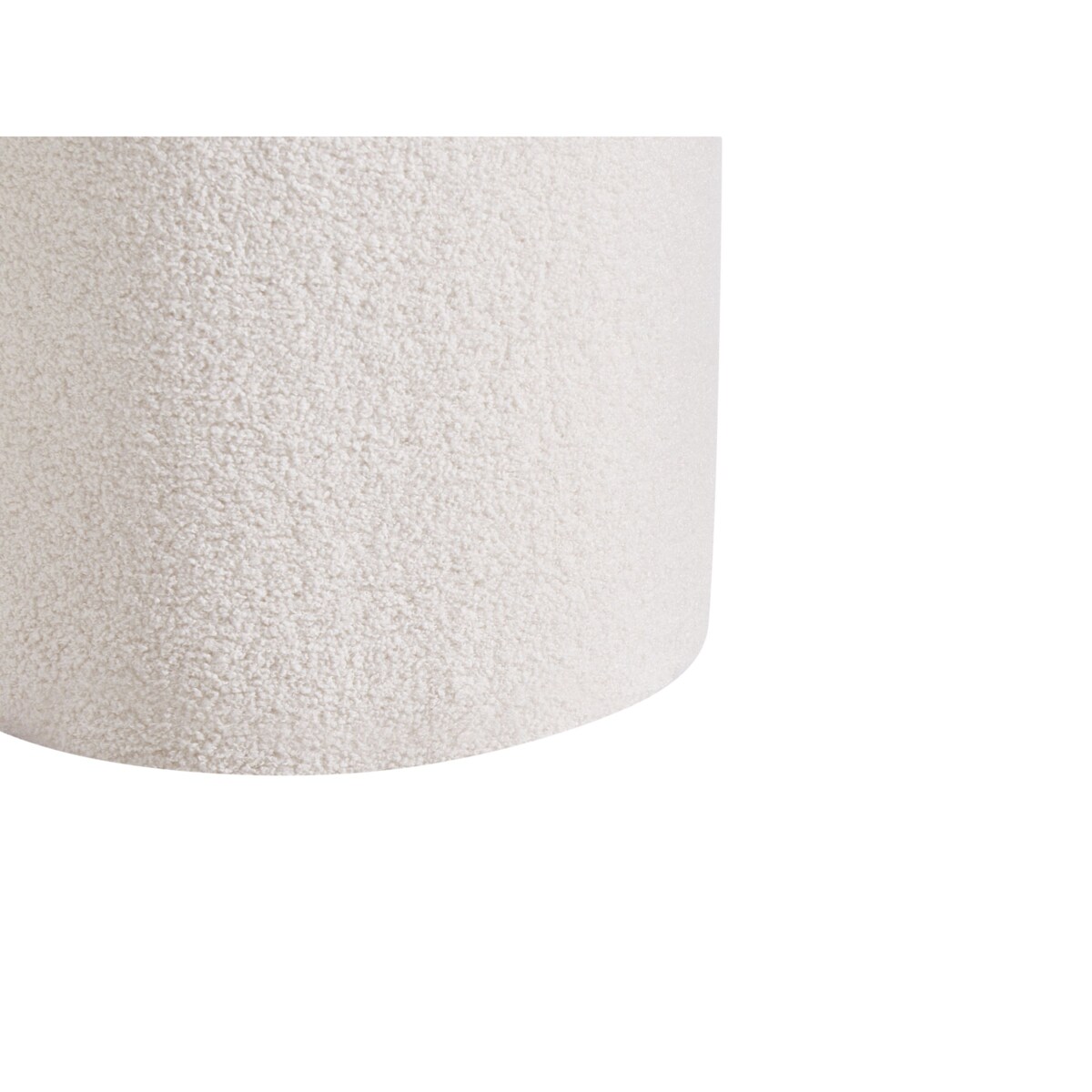 Zestaw 2 pufów boucle ze schowkiem złamana biel BEREA