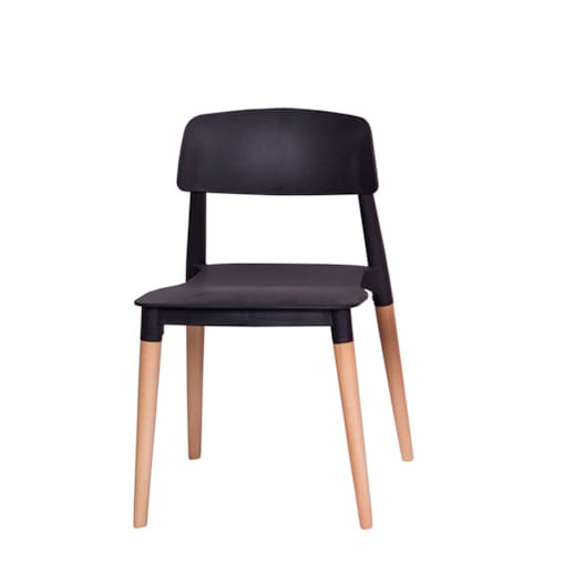 MODESTO krzesło ECCO czarne - polipropylen, podstawa bukowa