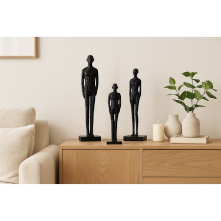ZESTAW TRZECH FIGUREK DEKORACYJNYCH CHRISTIANO CZARNE