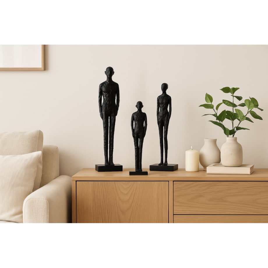 ZESTAW TRZECH FIGUREK DEKORACYJNYCH CHRISTIANO CZARNE