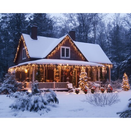 Kurtyna Led Całoroczna Sterowana Aplikacją Dekoracja Świetlna 400 Girlanda