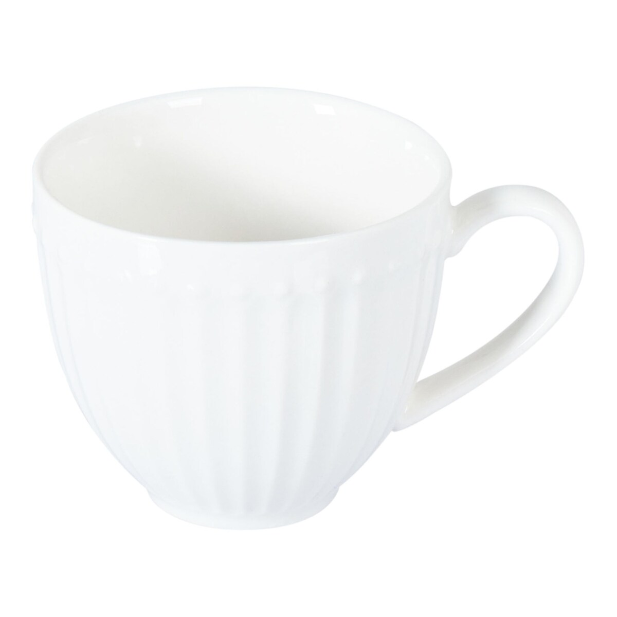 Zestaw 4 filiżanek ze spodkami COWSLIP Porcelana Biały