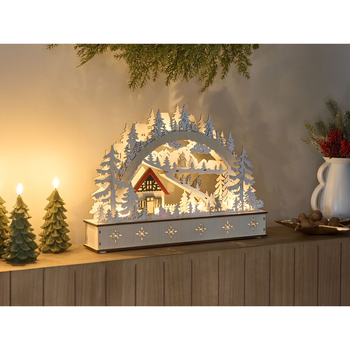 Dekoracja świąteczna LED GOKSJO 33 cm Jasnobrązowy