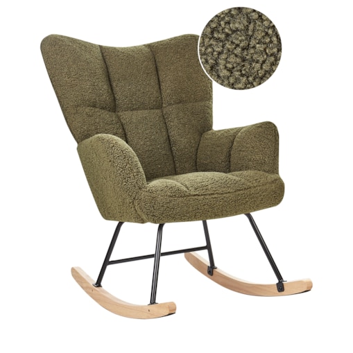 Fotel bujany OULU Boucle Ciemnozielony