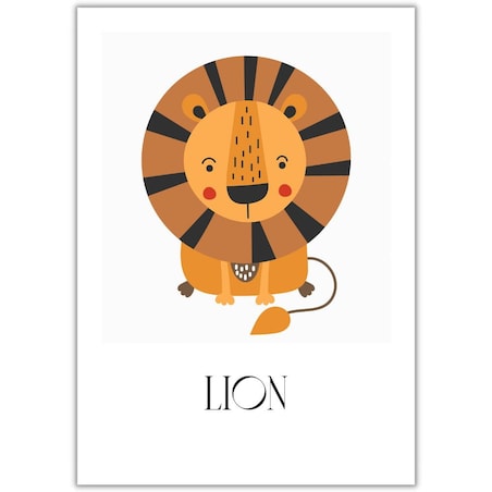 plakat zwierzaki z afryki lion 50x70 cm