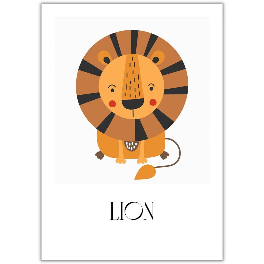 plakat zwierzaki z afryki lion 50x70 cm