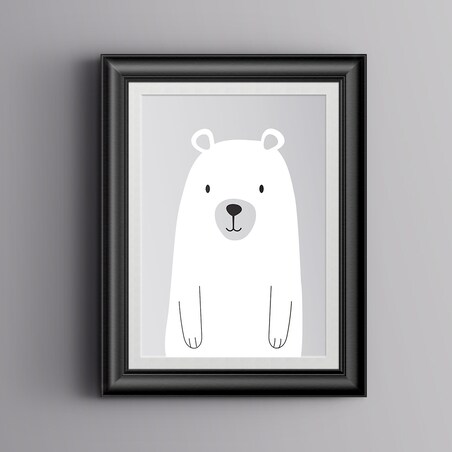 Plakat dla dzieci Miś szary 50x70