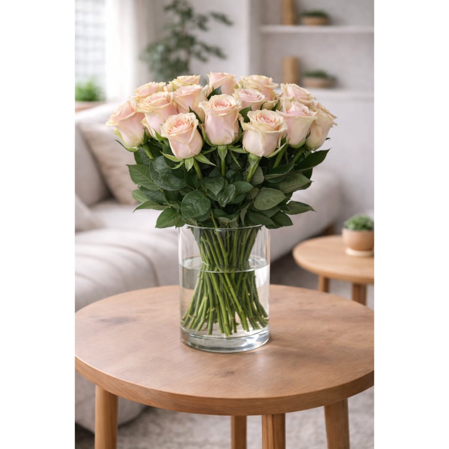 Bukiet róż Pink Mondial FR – 25 sztuk, wysokość 40-45 cm (Ekwador)