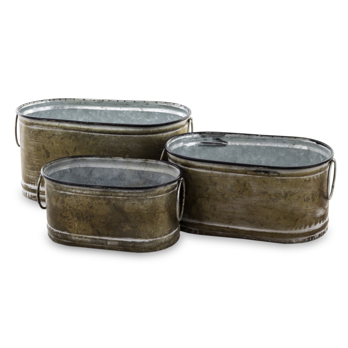 Osłonki metalowe 3 szt. 15,5x32x16,5 cm, 13x27,5x14,5 cm,11x23x13,5 cm GREY III