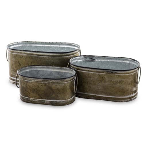 Osłonki metalowe 3 szt. 15,5x32x16,5 cm, 13x27,5x14,5 cm,11x23x13,5 cm GREY III