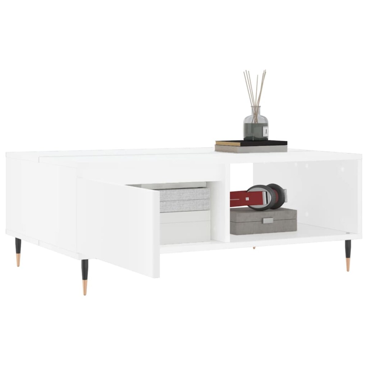vidaXL Stolik kawowy, biały, 90x60x35 cm, materiał drewnopochodny