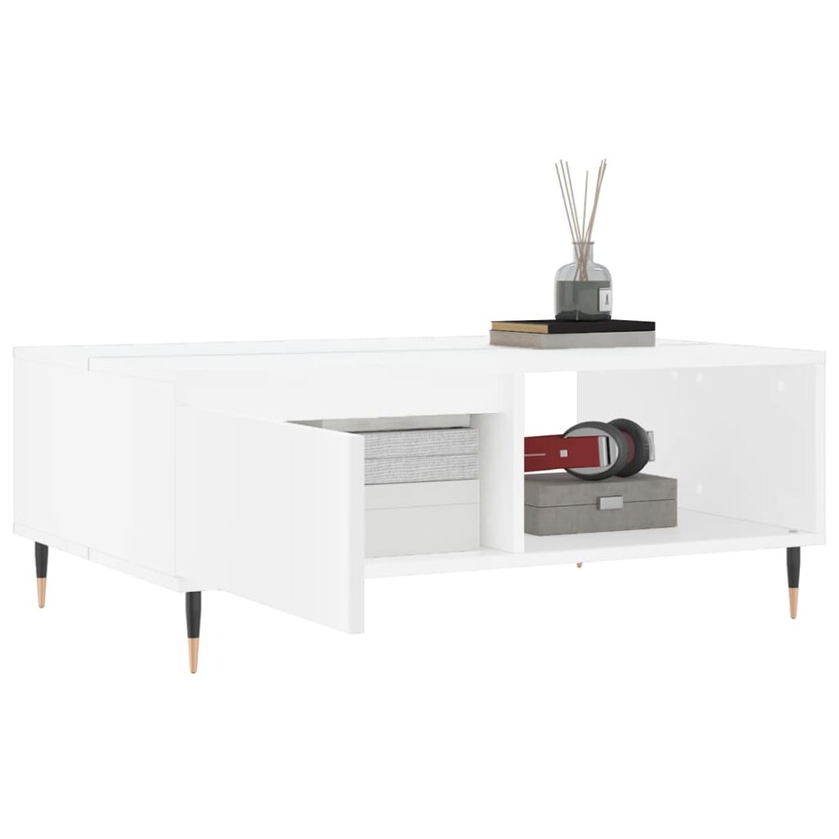 vidaXL Stolik kawowy, biały, 90x60x35 cm, materiał drewnopochodny