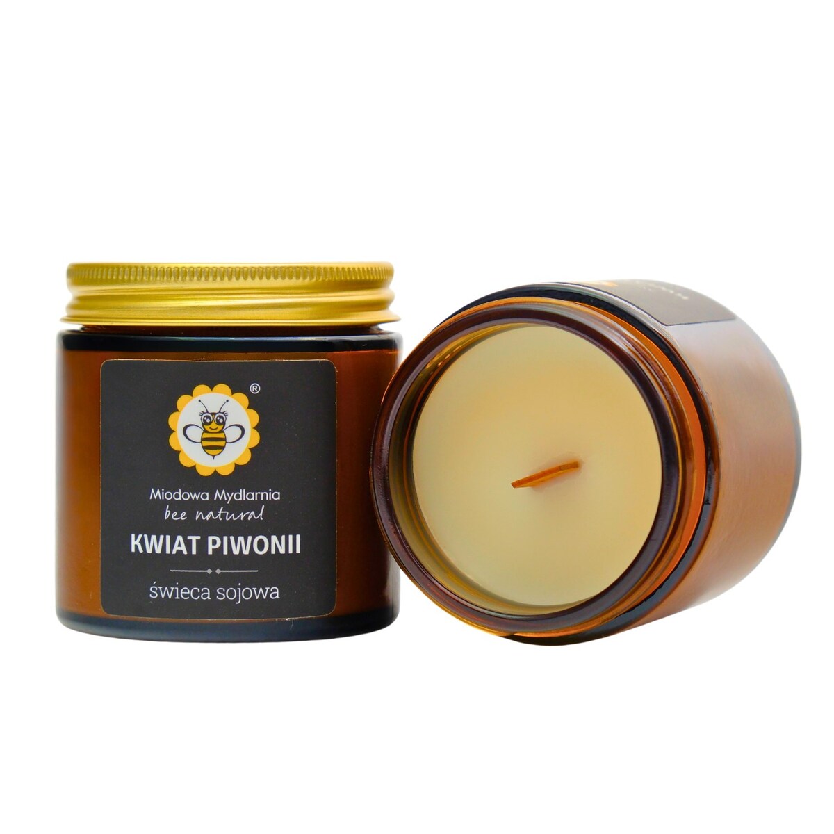 KWIAT PIWONII świeca z wosku sojowego