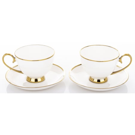 Komplet 2 filiżanek porcelanowych 250 ml ze spodeczkiem MARISCA