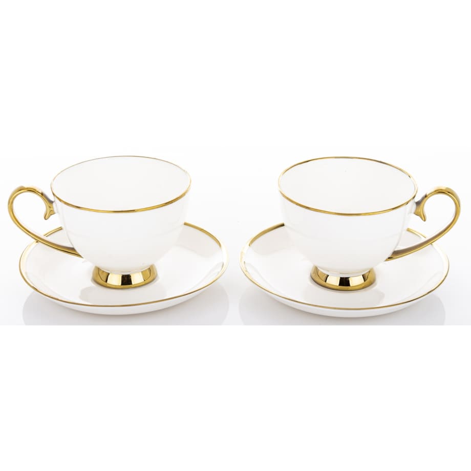 Komplet 2 filiżanek porcelanowych 250 ml ze spodeczkiem MARISCA