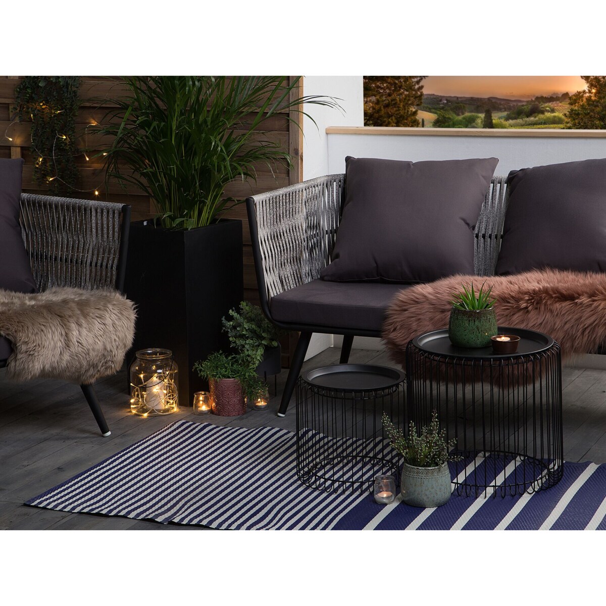 Dywan zewnętrzny 90 x 180 cm niebieski HALDIA