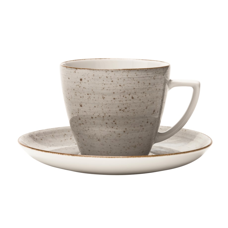 Filiżanka 350 ml ze spodkiem Beata, Dorota szara LB20 (6630Z)