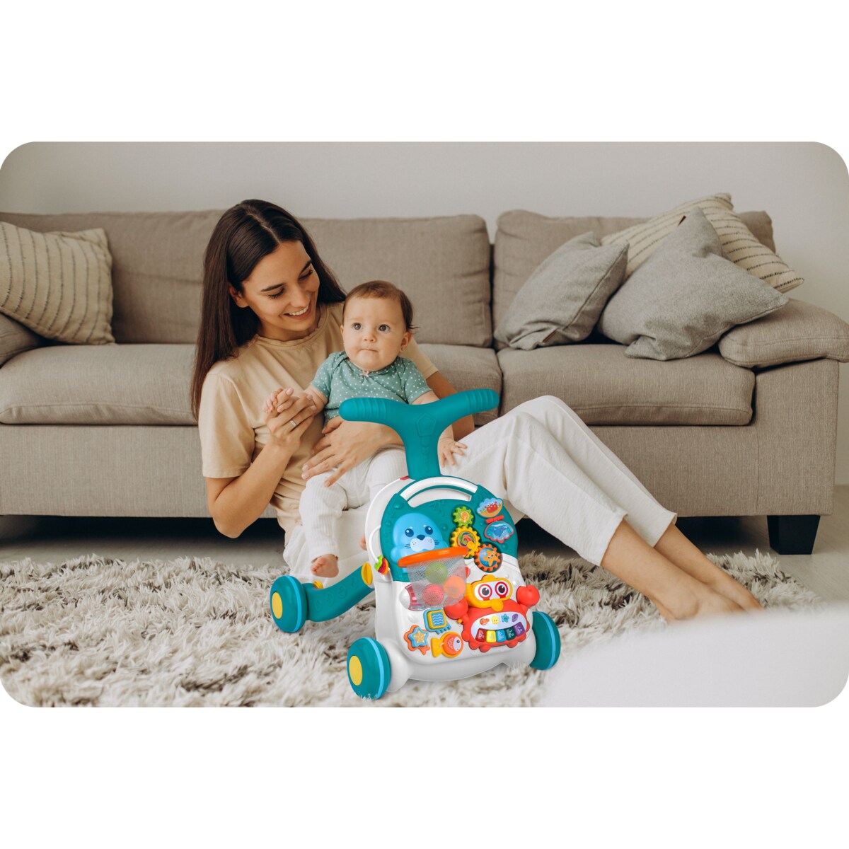 Interaktywny chodzik pchacz stolik edukacyjny Ricokids