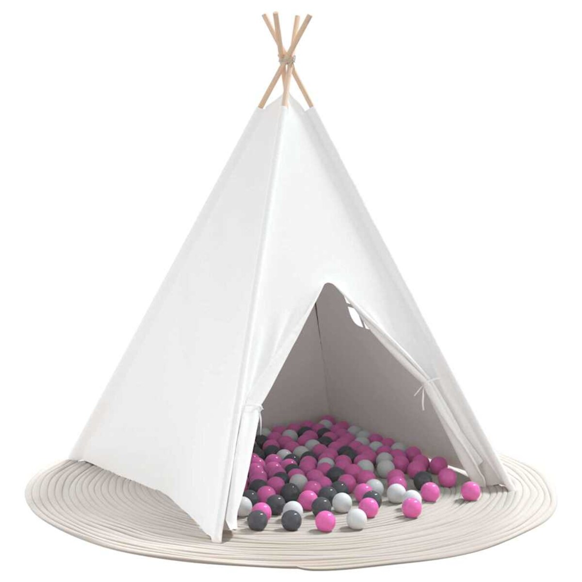 vidaXL Namiot Teepee Biały 120 x 120 x 150 cm Tkanina i Plastik