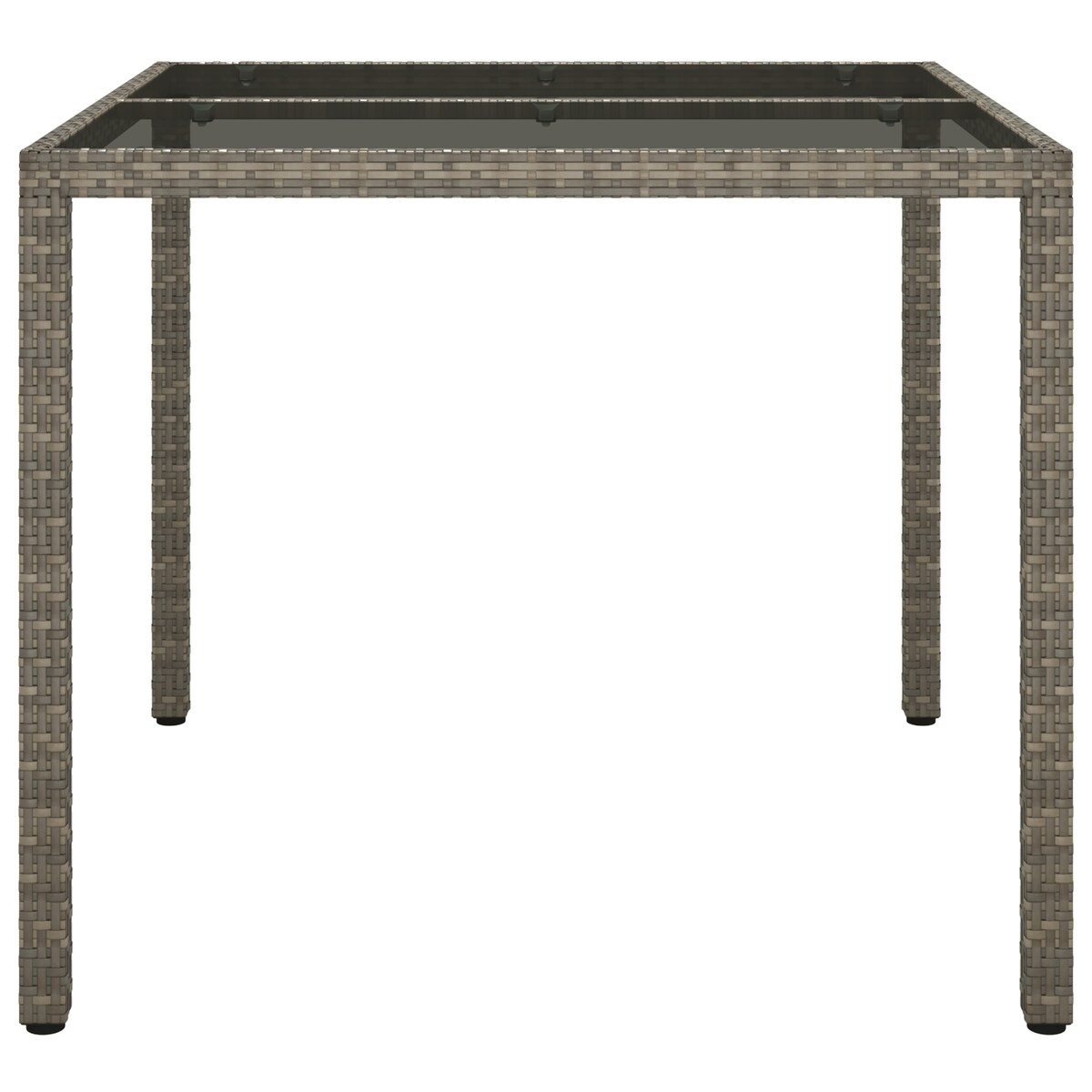 vidaXL Stół Do Jadalni Ogrodowej Szary 90x90x75 cm Polirattan