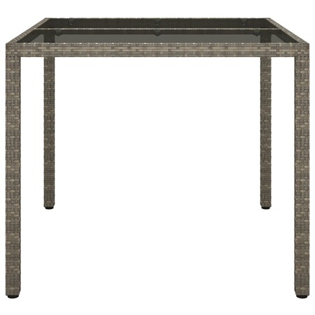 vidaXL Stół Do Jadalni Ogrodowej Szary 90x90x75 cm Polirattan