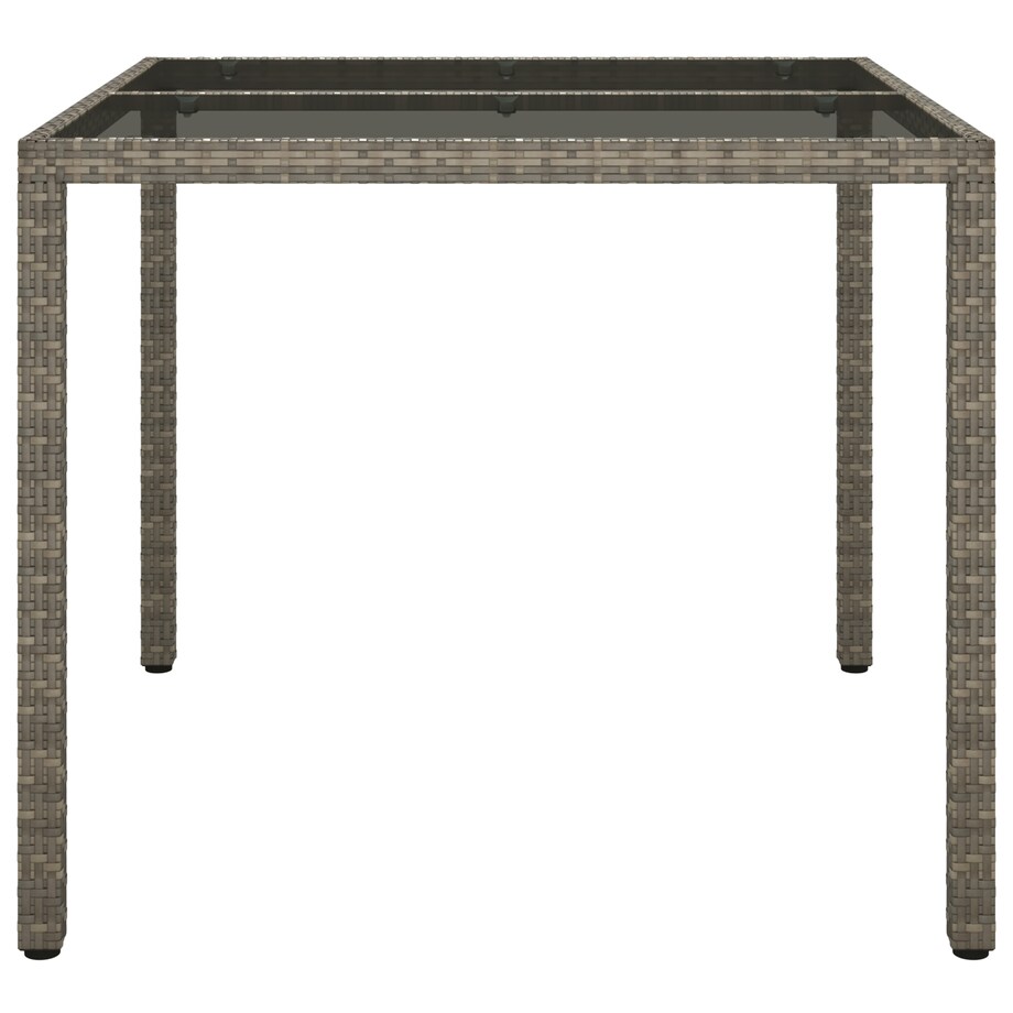 vidaXL Stół Do Jadalni Ogrodowej Szary 90x90x75 cm Polirattan