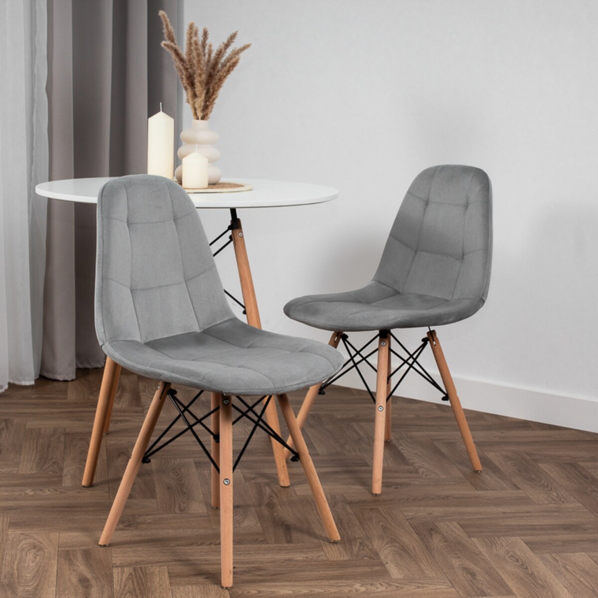 Krzesło tapicerowane do salonu jadalni welurowe skandynawskie