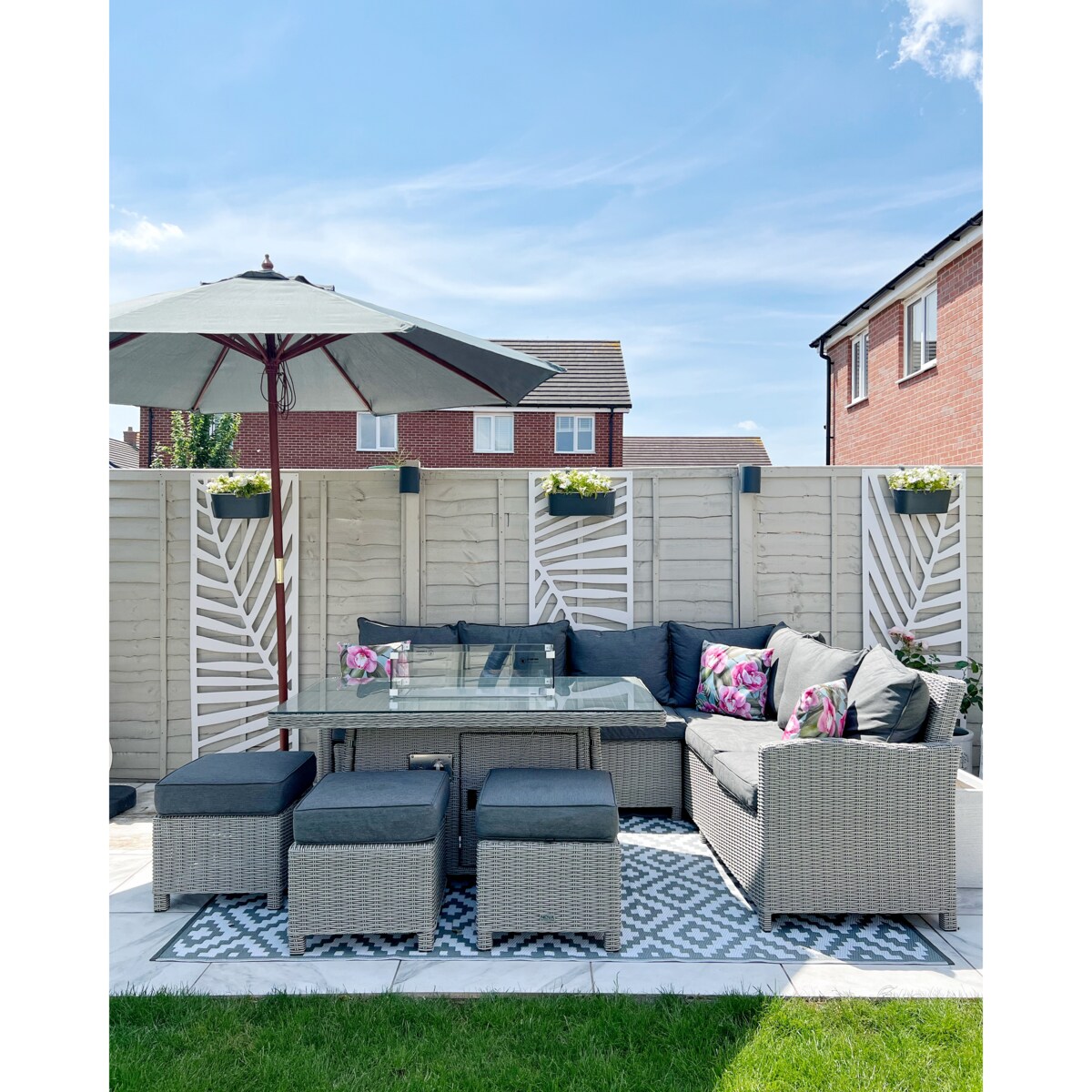 Parasol ogrodowy ⌀ 270 cm szary TOSCANA