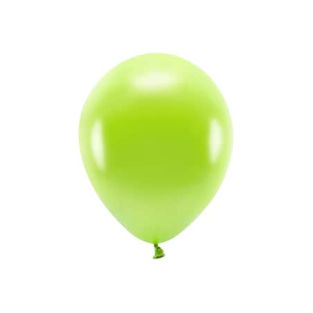 Balony Eco 30cm metalizowane, zielone jabłuszko (1 op. / 10 szt.)