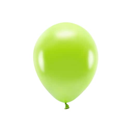 Balony Eco 30cm metalizowane, zielone jabłuszko (1 op. / 10 szt.)