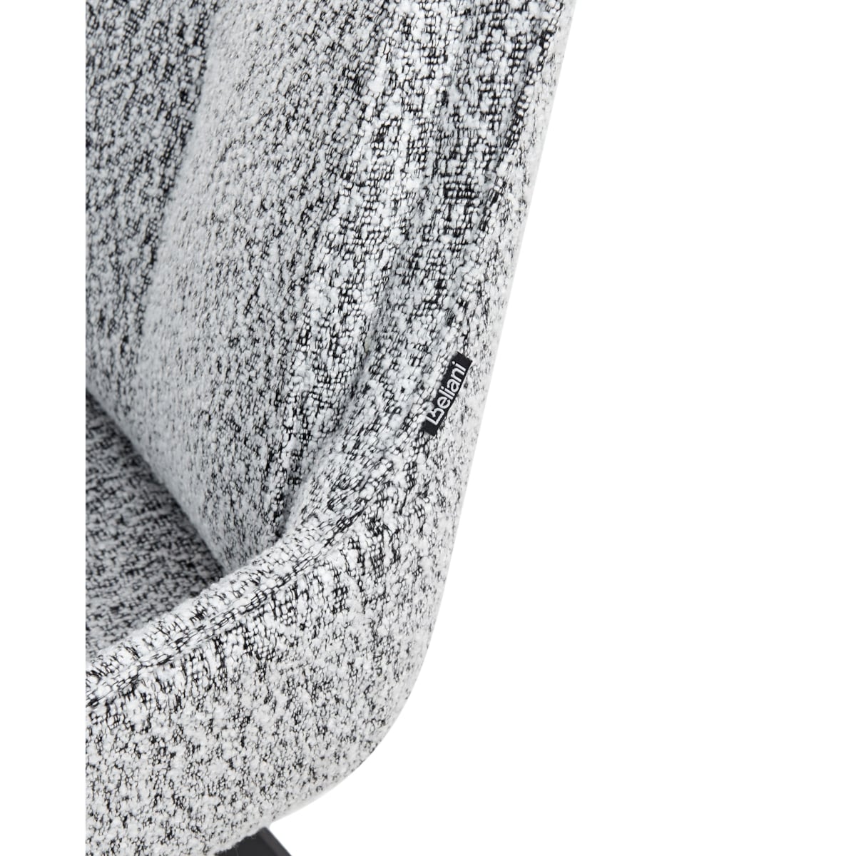 Krzesło do jadalni MARCELLUS Boucle Czarny/ biały