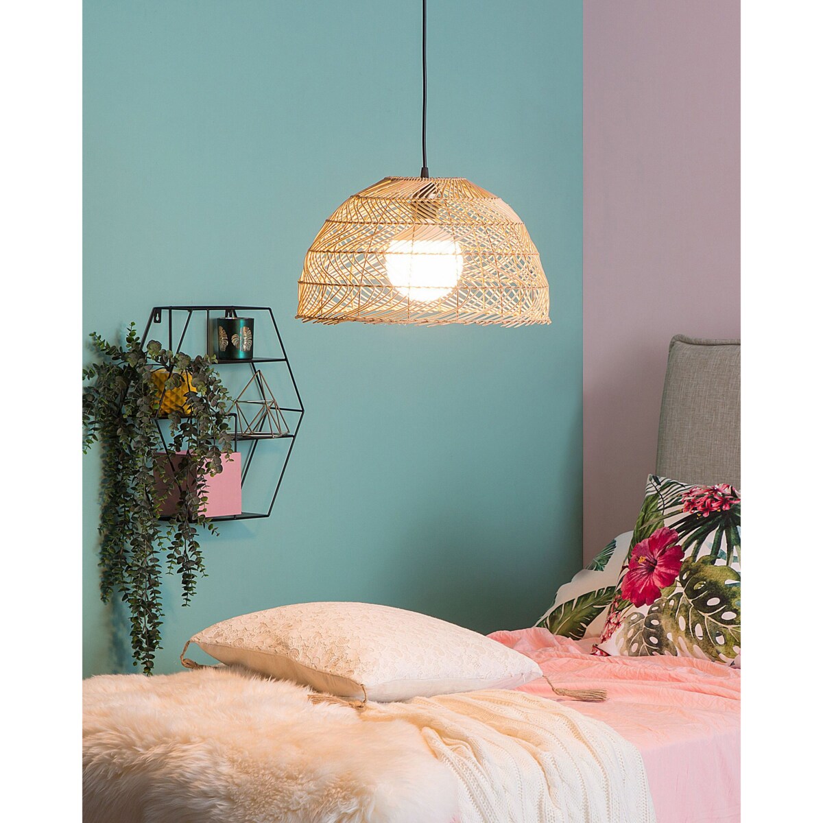 Lampa wisząca SELENGE Rattan Jasnobrązowy