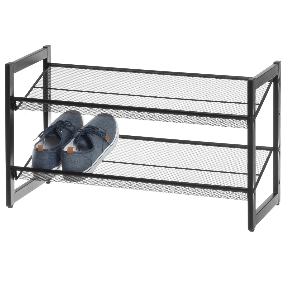 Metalowy stojak na buty MIMMI, 2 poziomy, 74 cm